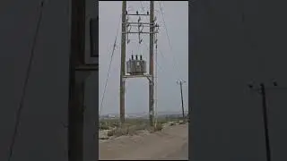 Do you ever seen  pole mounted substation #uae #shortsfeed #electric #knowledge #substation