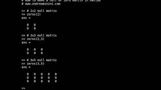 How to make a null matrix in Matlab