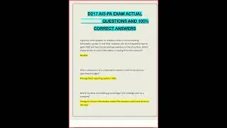 D217 Aispa Exam Actual Questions And 100 Correct Answers video