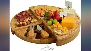 Picnic at Ascot Patented Bamboo Cheese//Charcuterie Board with Knives & Cheese review