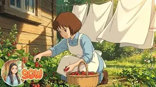 Little Girl Living Alone | slow living,Ghibli ASMR, wooden house