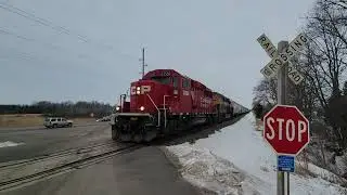 168 Car Long CPKC Empty Grain Train Passed Near South Haven, MN