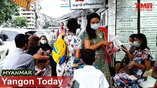 Today's Yangon Conditions with Some People in Yangon City of Myanmar