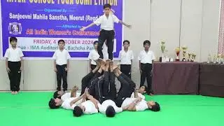 A rhythmic yoga performance by deaf and mute children of mook baghir vidhylaya&nbsp;meerut