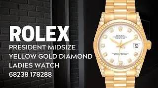 Rolex Datejust President Midsize Yellow Gold Diamond Ladies Watch 68238 & 178288 | SwissWatchExpo