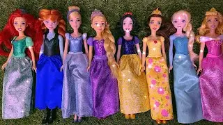 Disney Doll Collection | Frozen Elsa and Anna, Belle, Ariel | Unboxing Disney Mattel playset