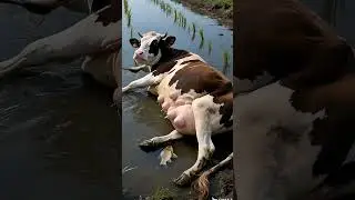 Big cow   fish eating milk 🍥#ai #cow #fish #milk