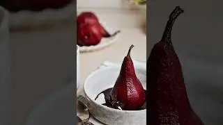 Poached pears in spicy red wine!