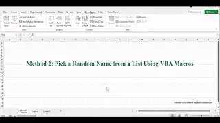How to Pick a Random Name from a List in Excel