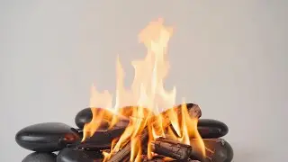 Fireplace &ndash; 10-Hour River Rock Fire Pit | Intense Flames & Macro Detail in Full HD