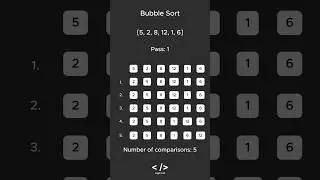 Bubble Sort in 60 Seconds (in Hindi) #computer #datastructure #dsa #sorting #algorithm