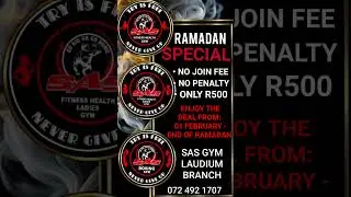 RAMADAN SPECIAL1 FEBRUARY-END OF RAMADANNO JOIN FEE, NO PENALTYONLY MONTHLY FEESR500 -FOR  LAUDIUM