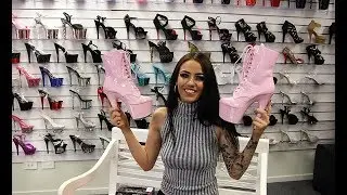 Unboxing Try On Pleaser Adore-1020 Pink Ankle Boots 7 Inch High Heel