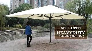 SELF OPEN Heavyduty Umbrella 5x5m