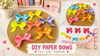 DIY Paper Bow Garland|DIY Pinterest Aesthetic Bow Banner|How to make Bows with paper|Easy bow making