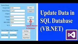 Update data in SQL database table