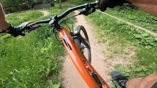 Riding the Loppet Foundation trails in Theodore Wirth Park.