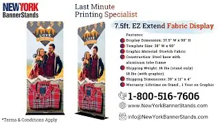 How to Set up 7.5ft. EZ Extend Fabric Display  | New York Banner Stands