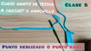Curso de tejido gratis para principiantes. clase 6. punto deslizado. punto raso