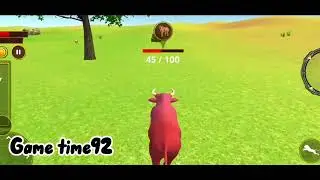 Angry Bull Simulator fight with Hyna||Cow Bull Videos||Amazing Cow 🐄 ||Subscribe for more ||