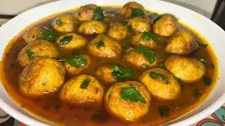 Chicken kofte recipe - homeade meatball salan by Afza Majid 