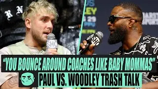 Jake Paul vs Tyron Woodley Best Trash Talk Highlights