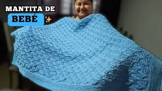 💙💙💙 Детское одеяло, связанное крючком | Узор &laquo;Раковинки и волны&raquo;