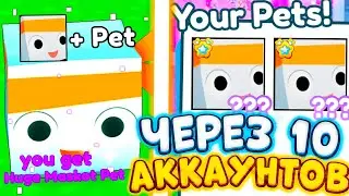 Я ИСПОЛЬЗОВАЛ 10 АККАУНТОВ И ПОЛУЧИЛ Huge Maskot Pet В PET SIMULATOR X РОБЛОКС ХУГ МАСКОТ ROBLOX PSX