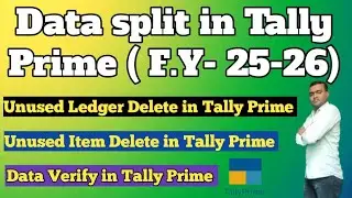 Data Split in Tally Prime II Split data in Tally Prime. Unused Ledger & Item Deleted in Tally Prime.