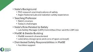 Safety within Materials Science Engineering, Industry Advisory Board & More  with Dr. Nate Smith