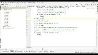 #wap a program to create a billing system at super marker using while true nested loop