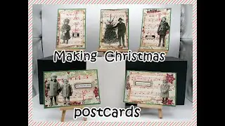 Making Christmas postcards using recycled cards or your stash video 142