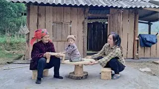 Life in the Wooden House Gradually Changes - Making Tables and Chairs with My Blind Grandmother