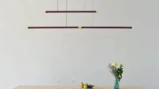 Dimmable LED Wooden Linear Pendant Lamp - 220cm