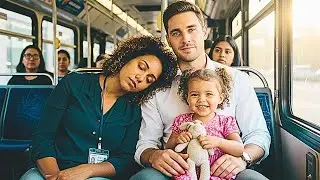 Tired Single Mother Falls Into Dream On The Shoulder Of A Kind Stranger On A Bus, His Next Ac