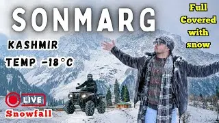 Snowfall in Sonmarg Kashmir (temperature -14&deg;C) EXTREME WEATHER 🥶 ⚠️| V-74 | AFZAL ANSARI VLOGS