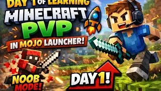 Day 1 Learning minecraft pvp in mojo launcher.#mojolauncher#mobile 