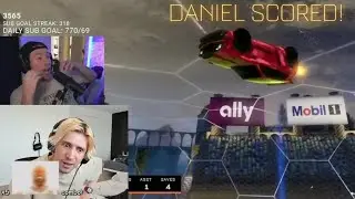 xQc отреагировал на то, что Дэниел нанес самый точный удар в истории RLCS