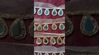 cutdana + mirror  work lace