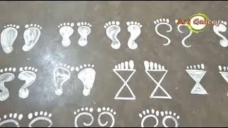 How to make 12  Easly Lakshmi pada designs | laxmi footprint |Jhoti design|