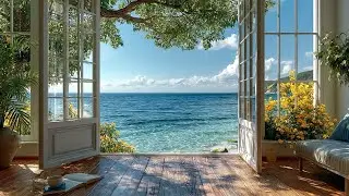 🌊 Coastal Window View | Ocean Waves, Birdsongs & Peaceful Nature Sounds