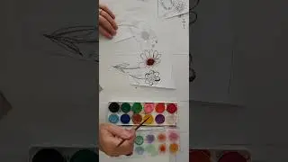 Mixed Media Gelli Prints Scribble Flower Collages