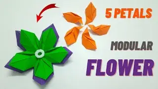 Only in 5 mins !!! Cute Flower Tutorial | Modular Origami flowers