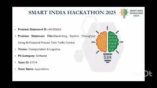 SIH25022 | Maximizing Section Throughout Using AI-Powered Precise Train Traffic Control | Demo 