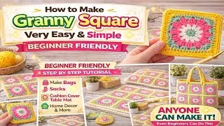 Crochet for Beginners | Step by Step l Granny Square Crochet Tutorial l Even Beginners Can Do This