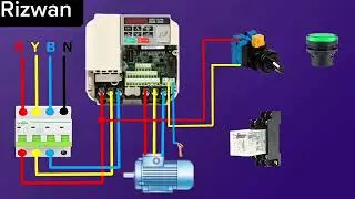 VFD Inverter Power & Control Wiring with Auto Manual Selector Switch/ Practical VFD Interlock Wiring