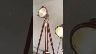 Vintage Spot Lights With Tripods #tripod #industrial #antique #vintage #nautical #studiolights