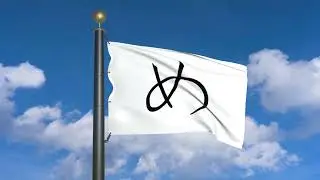 め Japanese Hiragana ME Flag Character (moving clouds)