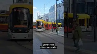 #tramwaj bombardier cityrunner-enika odjeżdża z dworca piotrkowska centrum w #ł&oacute;dź