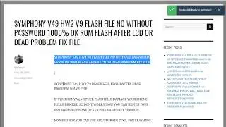 SYMPHONY V49 HW2 V9 FLASH FILE NO WITHOUT PASSWORD 1000% OK ROM FLASH AFTER LCD OR DEAD PROBLEM FIX